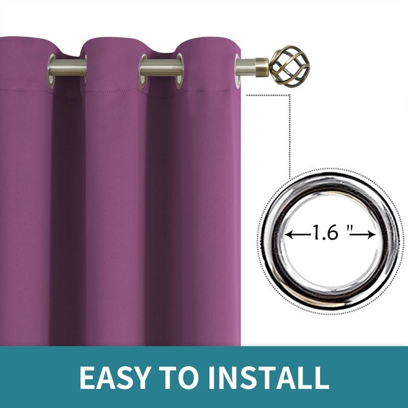 BGment Room Darkening Curtains 84 Inches Long - Grommet Thermal Insulated Drapes Window Treatment Curtains for Bedroom  2 Panels  52 x 84 Inch  Eggplant Purple - Image 5