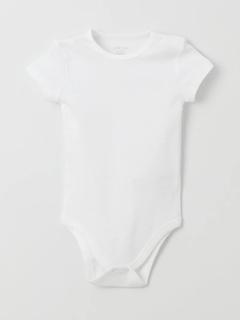 LC WAIKIKI Crew Neck Basic Baby Girl Snap Bodysuit 2-Pack