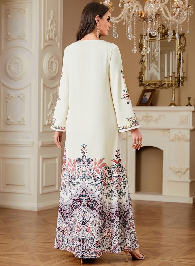 Take Two Women Floral Printed Sequins Embellished Jalabiya - Image 5