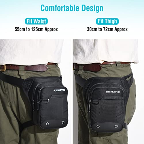 HUANLANG Drop Leg Bag for Men Women Motorcycle Leg Bags Tactical Fanny Pack Outdoor Waterproof Thigh Bag with Leg Strap Removable Leg Harness Bag for Hiking Climbing Cycling Fishing Riding Travel - Image 5