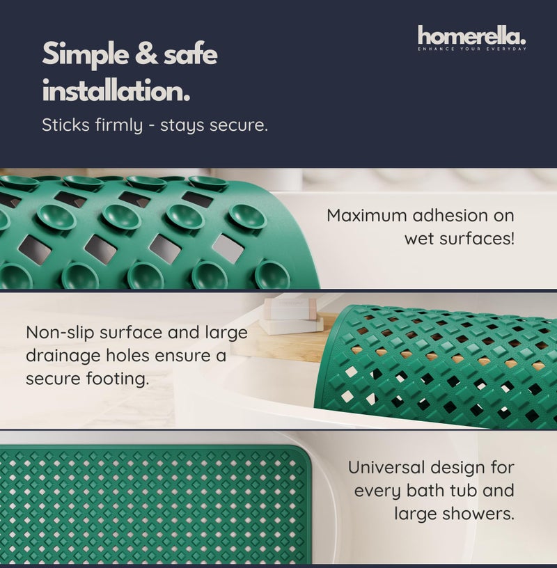 Homerella Bathtub Mat Non Slip 35x16 - homerellaÂ® Bath Mat Incl. Hooks for Drying, Extra Long, 100% BPA Free, Shower Mat Non Slip Anti Mold, Machine Washable, Shower Mats for Inside Shower Mildew Resistant - Image 4