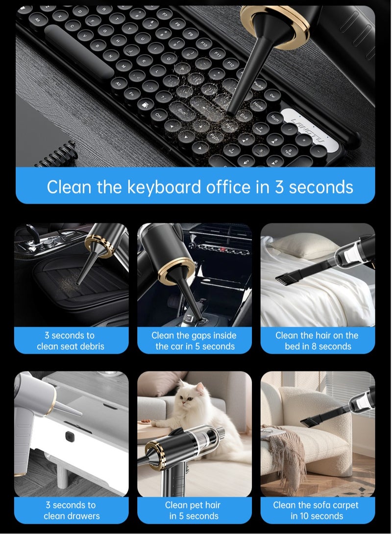 هوديوس مكنسة كهربائية للسيارة ذات الاستخدام المزدوج، مكنسة كهربائية محمولة باليد، منفاخ هواء للسيارة - Image 2