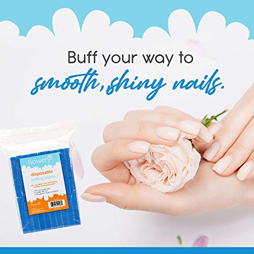 Flowery Disposable Buff Blocks Blue 180Grit Nail Polishing Buffer Nail Care Tool to Prep Shape and Smooth Nails for Perfect Manicure and Pedicure 100 pcs DFBB100 - Image 3