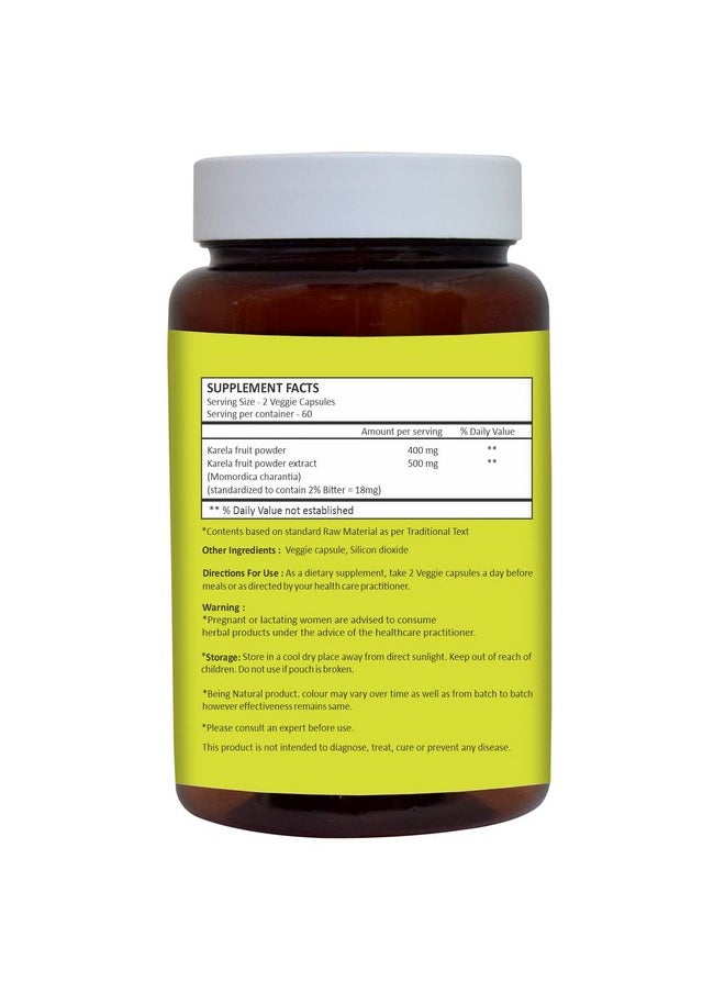 HERBAL HILLS HERBAL HILLS Bitter Melon/Bitter Gourd/Karela Capsules (Momordica Charantia) | 120 Count (900 mg) | Best for Eye & Skin Health  - Image 3