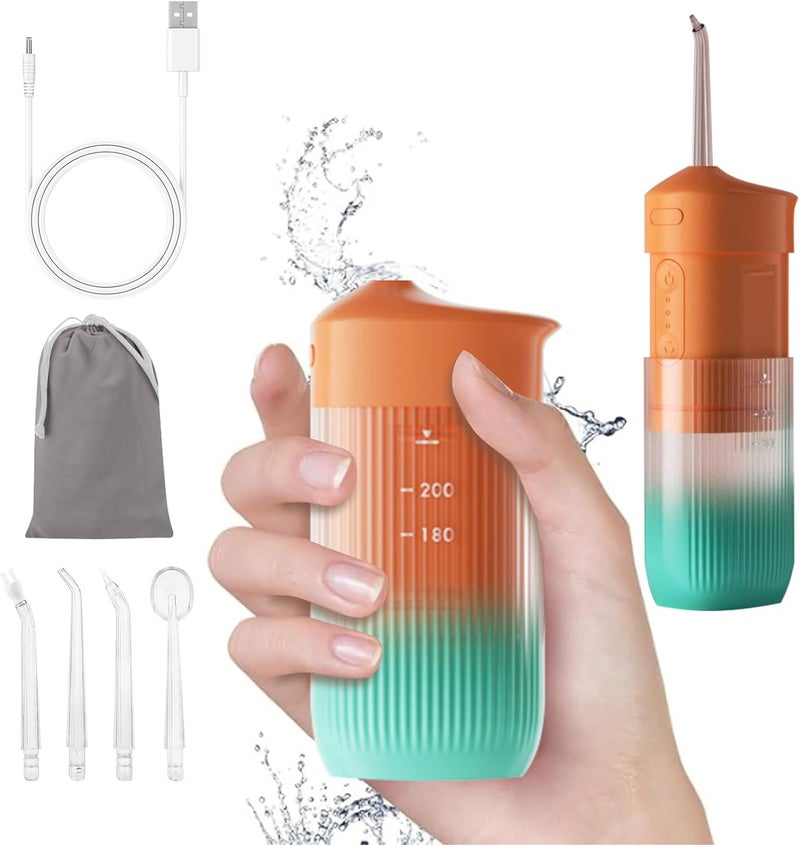 houscly Portable Water Flosser for Teeth Travel Mini Small Water Flosser Compact Electric Oral Irrigator Dental Flossing for Teeth Cleaning Cordless Advanced Tonsil Stone Kids Adults Braces - Image 1