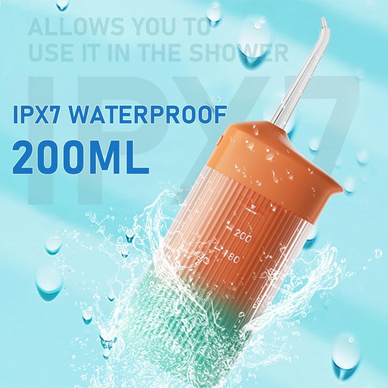 houscly Portable Water Flosser for Teeth Travel Mini Small Water Flosser Compact Electric Oral Irrigator Dental Flossing for Teeth Cleaning Cordless Advanced Tonsil Stone Kids Adults Braces - Image 5