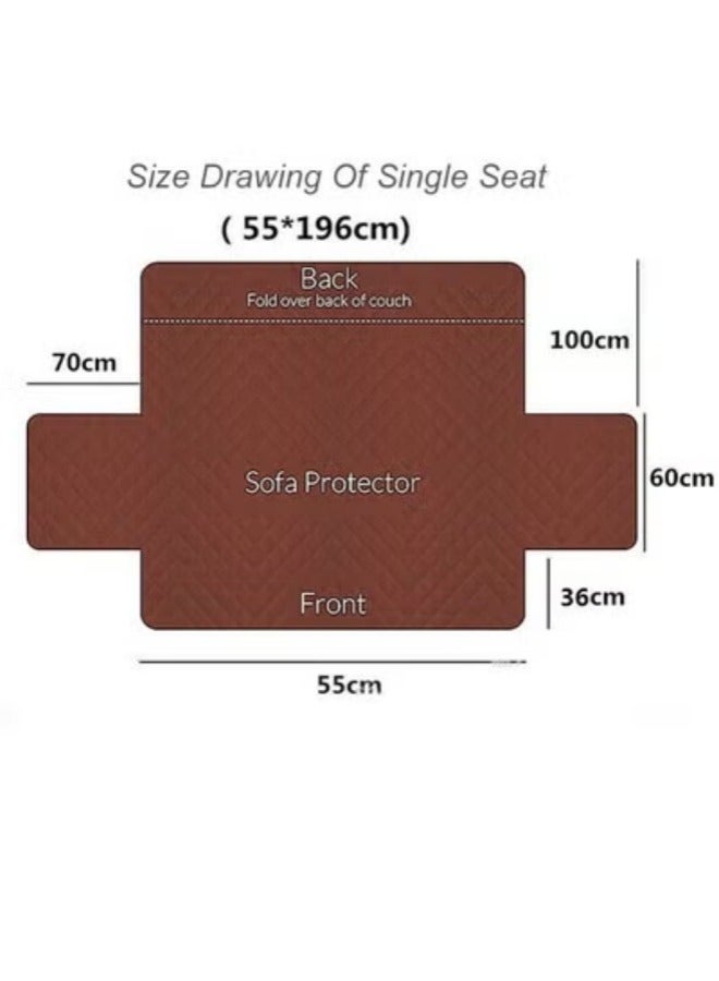 Aikenn Reversible Couch Cover For 3 Cushion Couch Sofa Cover For Dogs Water Resistant Furniture Protector Cover With Foam Sticks Elastic Straps For Pet Cat  Anti-Scratch Sofa Cover (Brown 2-Seat)  - Image 2