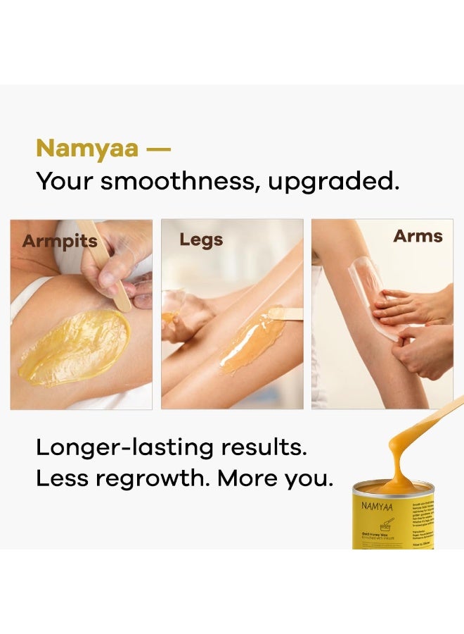 Namyaa Gold Honey Wax 600gm | Painless Wax For Removing Tan, Dead Skin From Legs, Arms, Underarms | Gold Sheen Wax For Women | Suitable For All Skin Types, Pack of 1 - Image 3