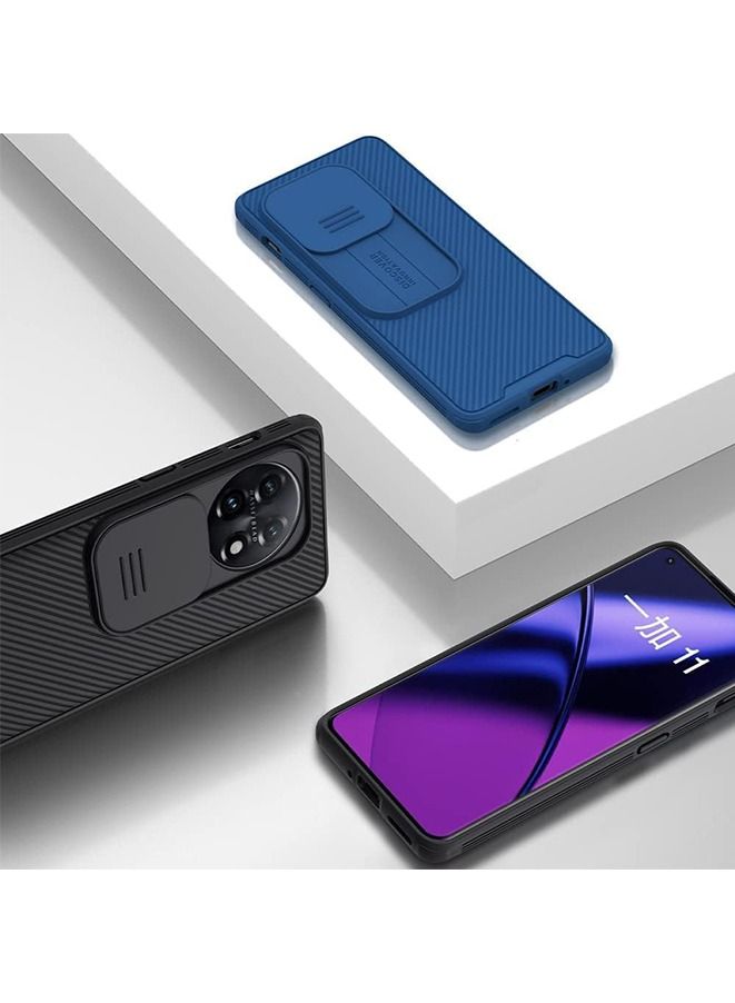 Muyixin حافظة متوافقة مع Oneplus 11، غطاء منزلق لحماية عدسة الكاميرا، حافظة TPU مع حافة صلبة من PC (أزرق) - Image 3
