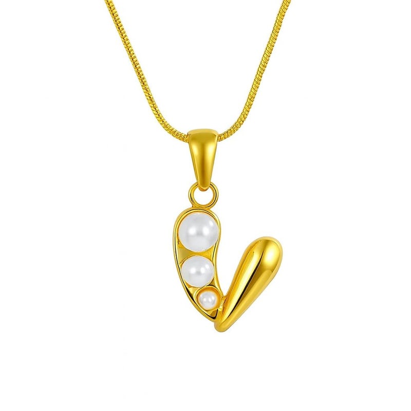 Miami Heart Pearl Pendant Necklace for Women Girls | 18K Gold Plated Stylish Chain Love | Valentine Gift Jewellery | Anti Tarnish Designer Locket Necklace for Woman | Fashion Pearl Heart Pendant -153 - Image 1