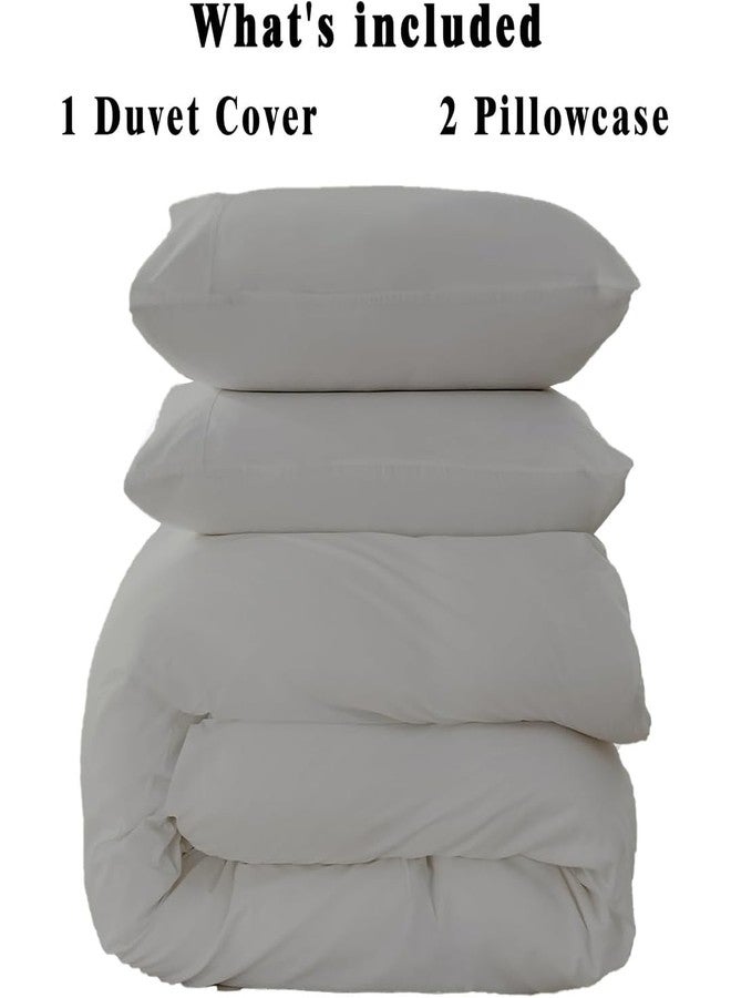 ARlinen Oversize King Duvet Cover Set, 100% Egyptian Cotton, 3 Piece Bedding Set with Zipper Closure, Includes 1 Light Grey Duvet Cover (120x98 inches) and 2 Pillow Cases (20x40 inches) - Image 3