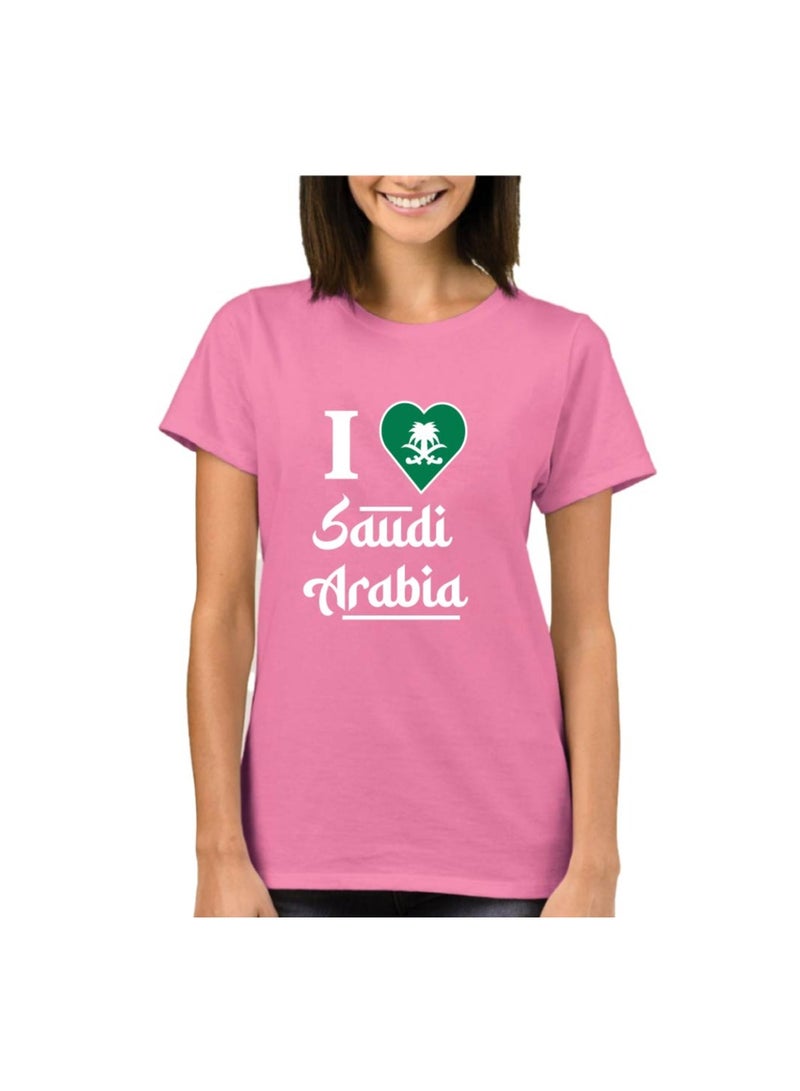Saudi Arabia National Day Women's T-Shirt – Short Sleeve Round Neck Soft Cotton Tshirt - Perfect For Celebrating Saudi National Day, Events - Image 1