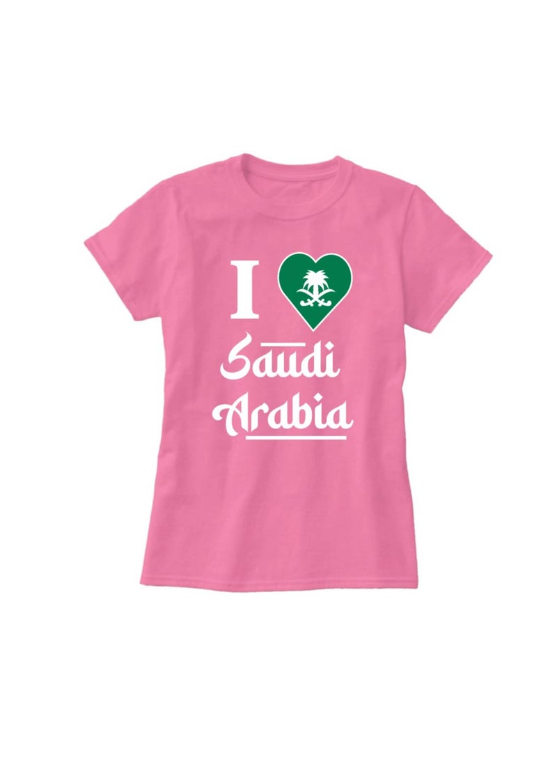 Saudi Arabia National Day Women's T-Shirt – Short Sleeve Round Neck Soft Cotton Tshirt - Perfect For Celebrating Saudi National Day, Events - Image 3