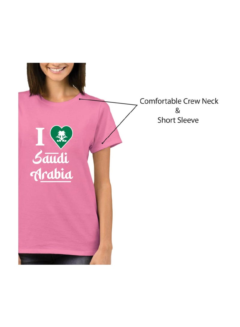 Saudi Arabia National Day Women's T-Shirt – Short Sleeve Round Neck Soft Cotton Tshirt - Perfect For Celebrating Saudi National Day, Events - Image 5