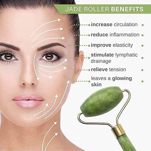 ZEXREL Facial Massager Jade Roller & Gua Sha Tool 100% Natural Himalayan Stone for Face Neck Healing Skin Wrinkles & Face Eye Neck Foot Manual Massage For Women -(Stone - 1) - Image 5