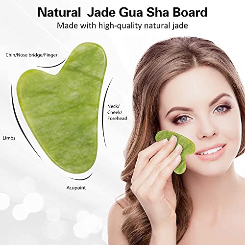 ZEXREL Facial Massager Jade Roller & Gua Sha Tool 100% Natural Himalayan Stone for Face Neck Healing Skin Wrinkles & Face Eye Neck Foot Manual Massage For Women -(Stone - 1) - Image 4
