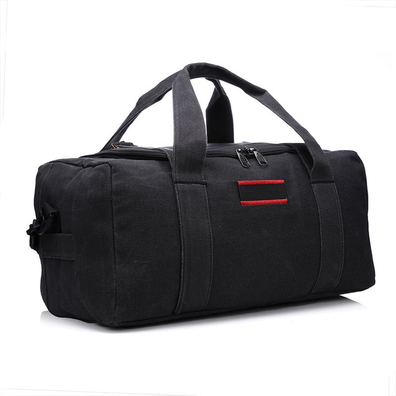 Large Canvas Travel Bag Shoulder Luggage Black 