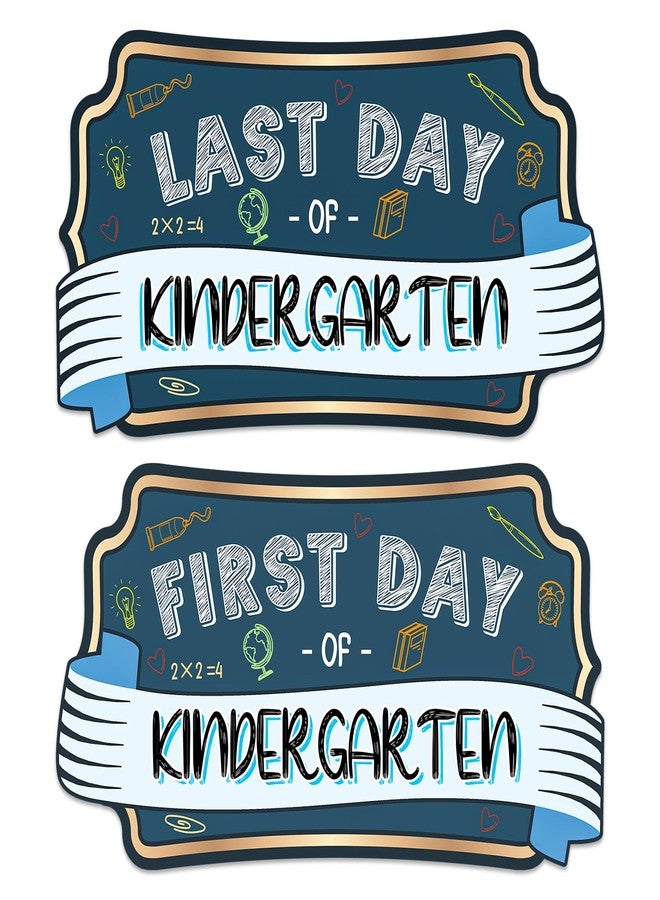 JUESMOS First & Last Day of School Sign Double Sided First Day of Kindergarte Chalkboard Style Photo Prop Signs Back to School Gifts for Kids Girls Boys Reusable First Day of Kindergarten Photo Props - Image 1