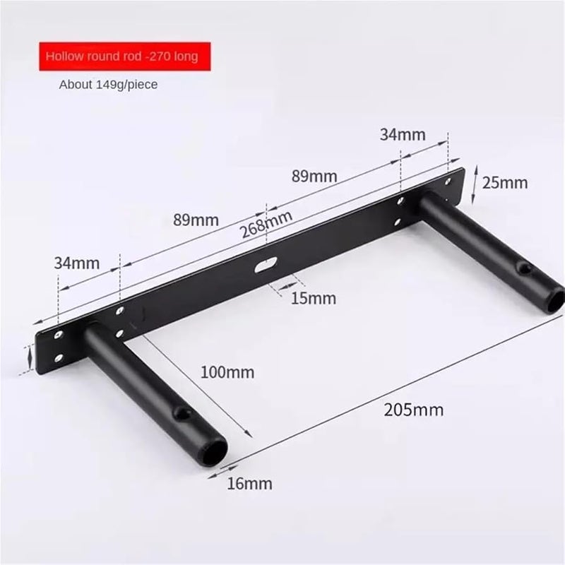 Black Heavy Duty Floating Shelf Bracket 6Pcs Hidden Wall Support Rod - Image 3