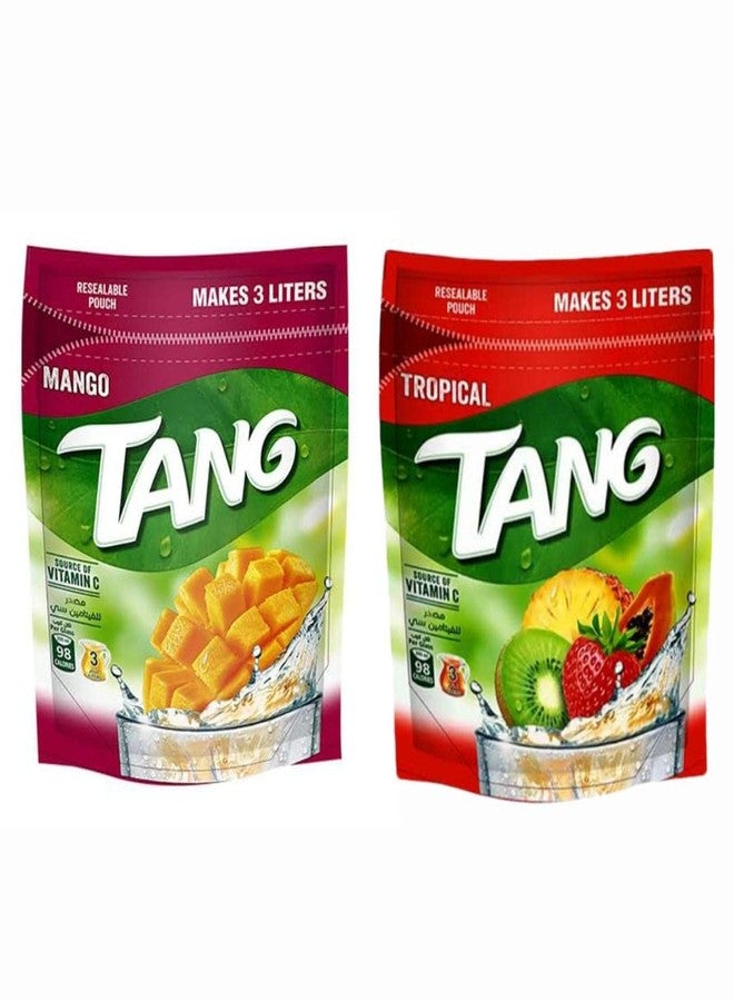 Tang Mango & Tropical imported Drink powder Resealable Pouch, 375g Each (Combo Pack) - Image 1