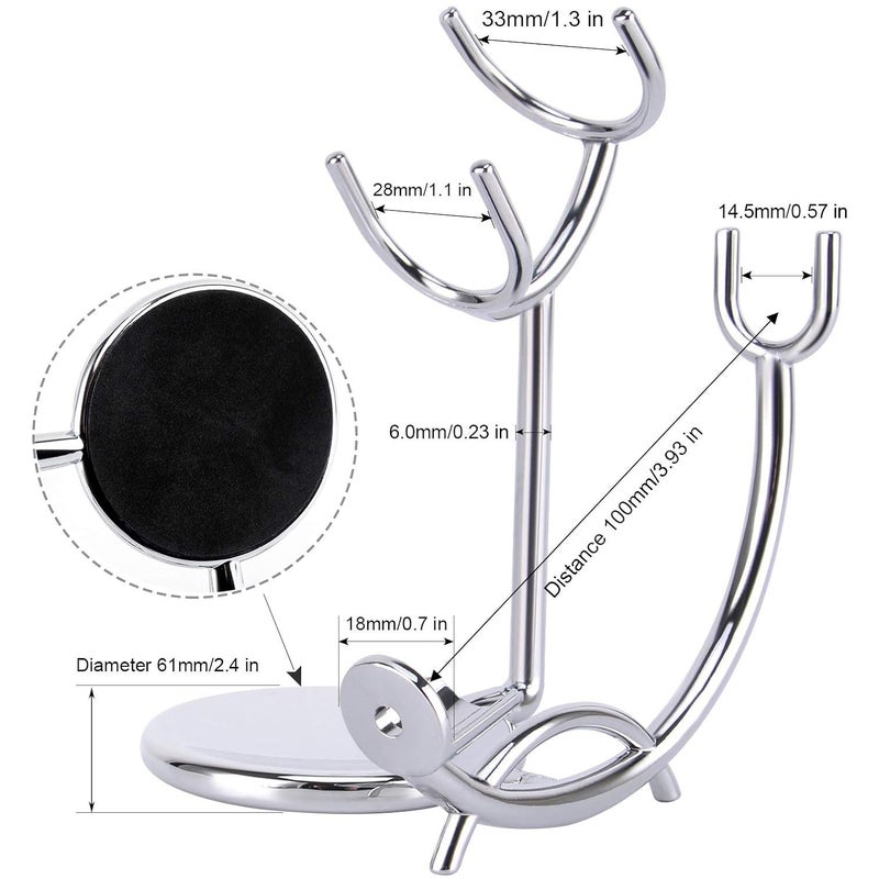 PerPro Straight Razor stand With Perfect double layer stainless steel Shaving Soap Bowl and Shaving Brush Natural Solid Wood Handle - Image 2