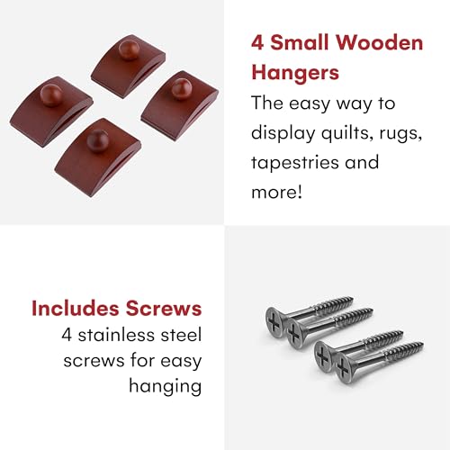 Precision Quilting Tools Classy Clamps Wooden Quilt Hangers - 4 Large Clips (Dark) and Screws for Wall Hangings. Hang up and Display Quilts, Tapestries, Rugs, Fiber Art, and More! (CLADARKLG) - Image 2