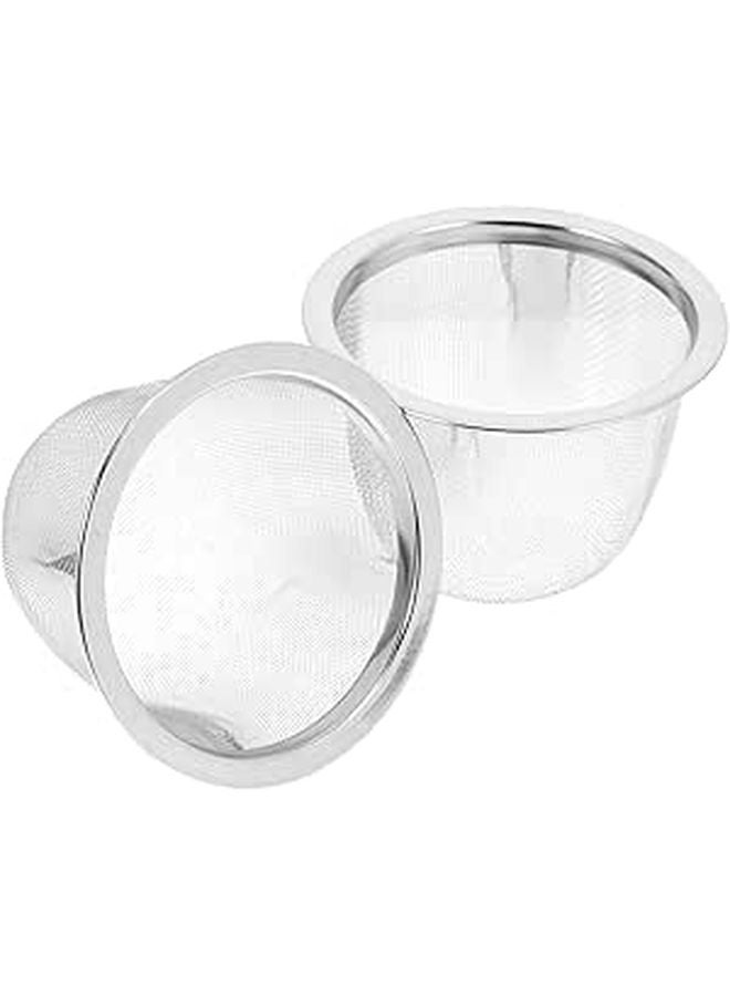 Stainless Steel Tea Infuser Basket 6.5cm Fine Mesh Filter for Loose Leaf Tea 2 Pack - Image 1