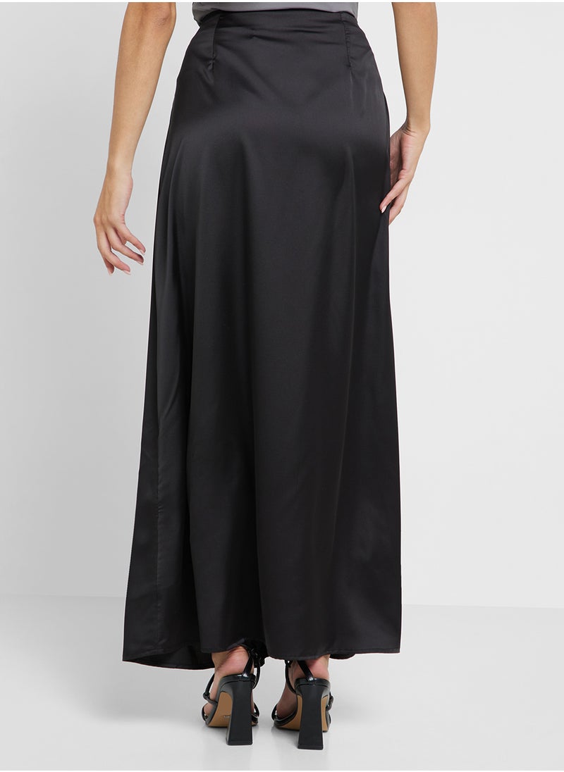 Ginger Satin Bias Cut Maxi Skirt  - Image 3