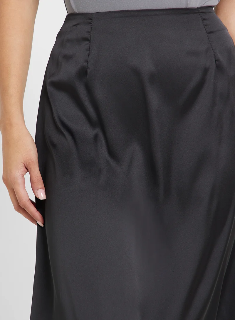 Ginger Satin Bias Cut Maxi Skirt