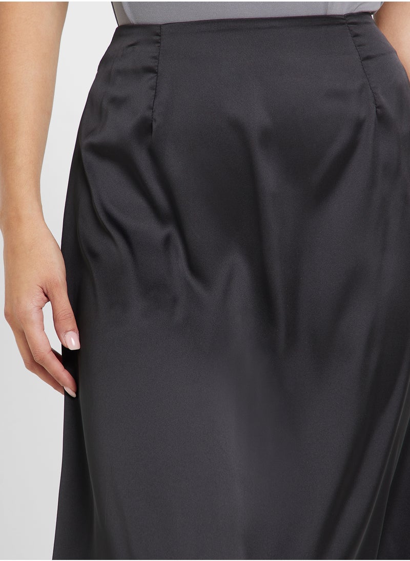 Ginger Satin Bias Cut Maxi Skirt  - Image 4