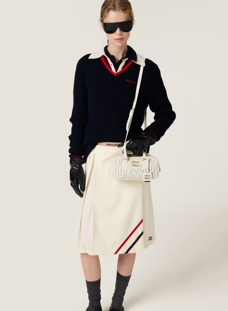 مياو مياو حقيبة أركاديا ماتيلاسيه نابا للنساء، حقيبة توت للنساء، حقيبة كتف للنساء، حقيبة كروس للنساء، حقيبة يد نسائية، أبيض - Image 4