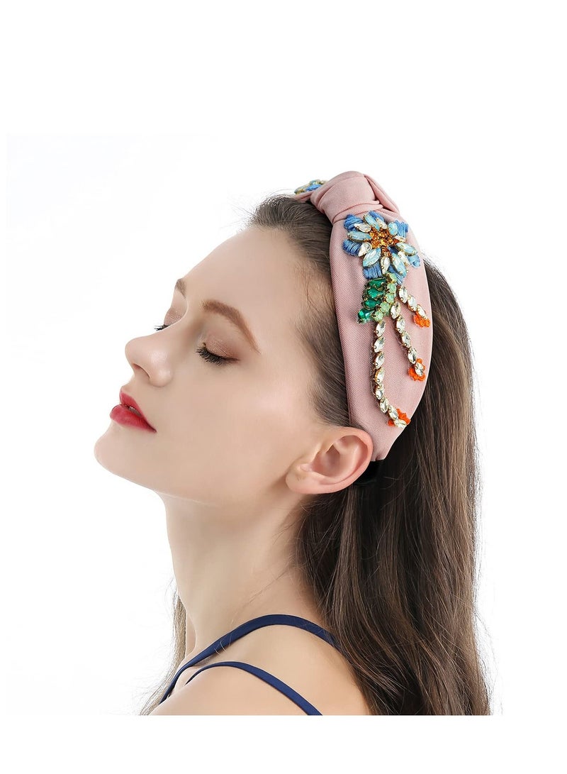 KASTWAVE Rhinestone Crystal Headband For Women Handmade Jewelry Girls Hair Accessories Diamond Fashion Headbands Girl Handmade Beaded Glitter Flower Hairbands - Image 4