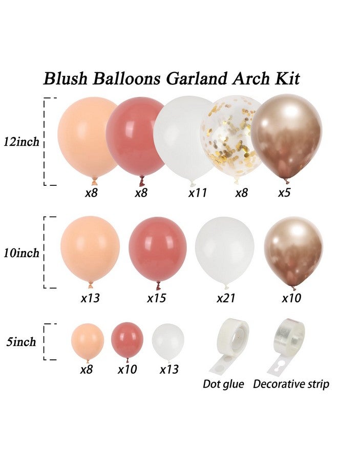 RUBFAC Blush Pink Balloon Garland Arch Kit, Dusty Pink Peach Rose Gold White Balloon Garland Kit for Party Birthday Girl Baby Shower Boho Party Decorations - Image 2