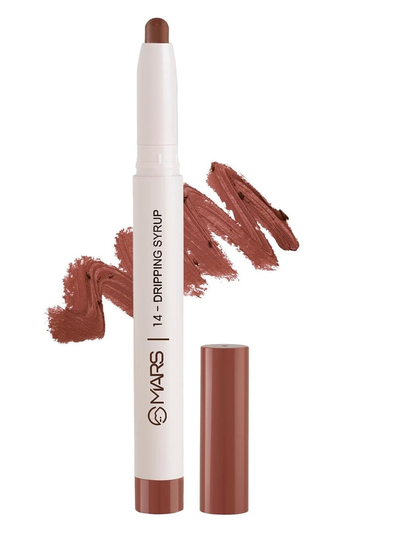 MARS Retractable Poppins Long Lasting Lip Crayon 1.3 gm 14 DRIPPING SYRUP - Image 1