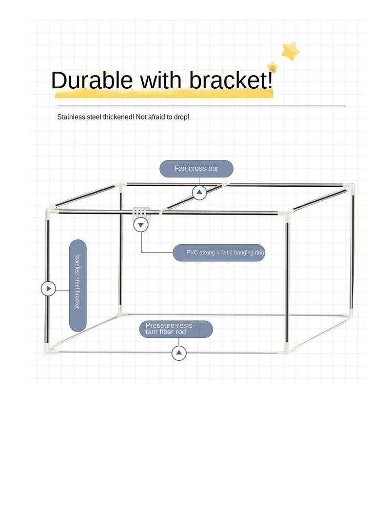 Bluejw Upper Deck Single Bed Curtain Privacy Bed Tent With Stand And Mosquito Net - Image 5