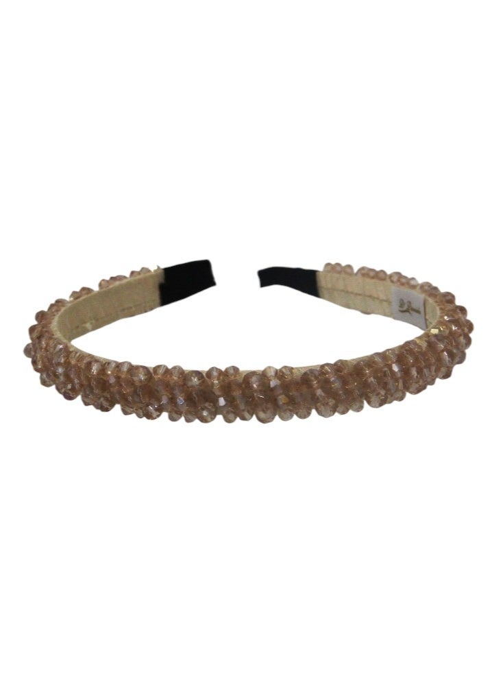 Bidani Beaded Delicate Crystal Hairband - Champagne - Image 3