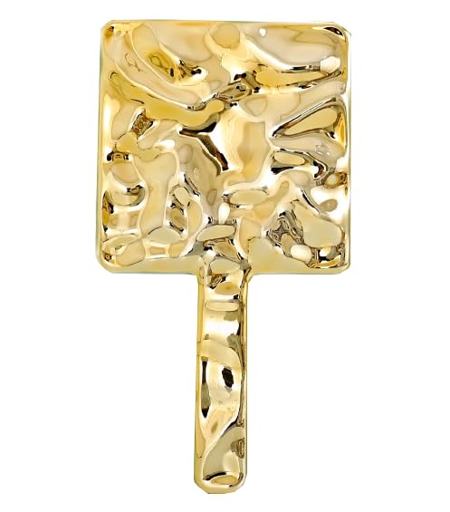 KIRA KIRA Hand Mirror with Handle Cosmetic Mirror Portable Cosmetic Mirror Makeup Mirror Multipurpose Mirror Square for Handheld Home and Travel Use for Women Gold - Image 1