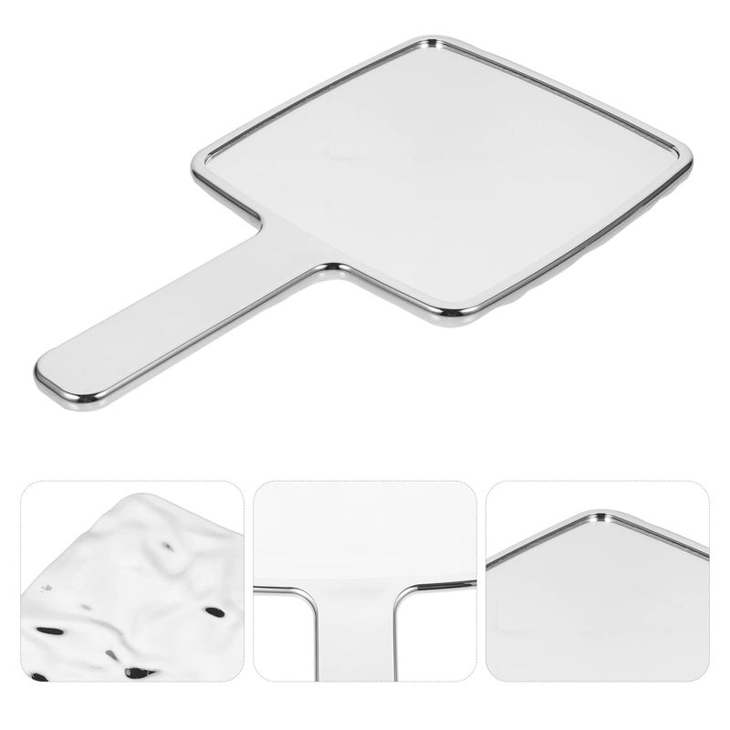 KIRA KIRA Hand Mirror with Handle Cosmetic Mirror Portable Cosmetic Mirror Makeup Mirror Multipurpose Mirror Square for Handheld Home and Travel Use for Women Gold - Image 3