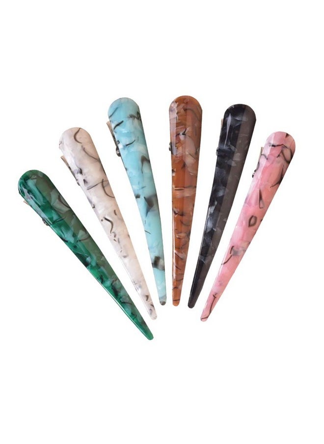 Beaupretty 6Pcs Acrylic Hair Clips Large Alligator Hair Clips Metal Duckbill Clips For Thick And Thin Hair (Mixed Color 2)  - Image 2