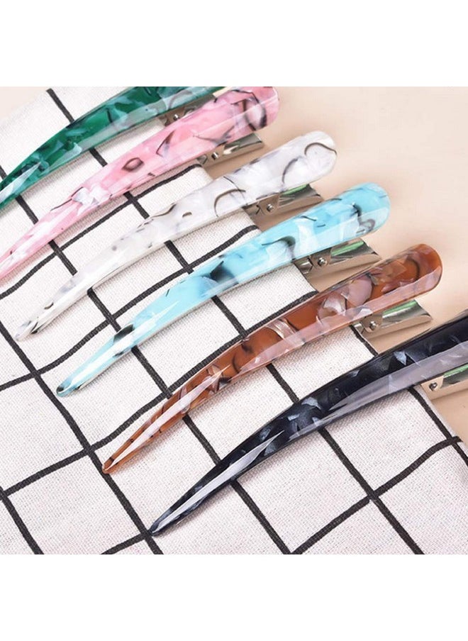 Beaupretty 6Pcs Acrylic Hair Clips Large Alligator Hair Clips Metal Duckbill Clips For Thick And Thin Hair (Mixed Color 2)  - Image 4