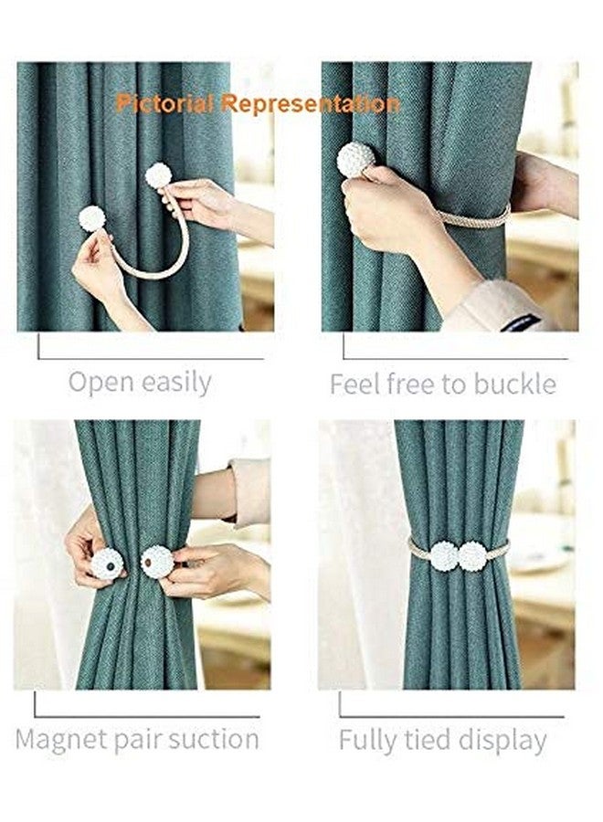 Home-Cloud رباط ستائر مغناطيسي HomeCloud - حبل زخرفي لستائر النوافذ باللون الأزرق الداكن (1 زوج 2 قطعة) - Image 5