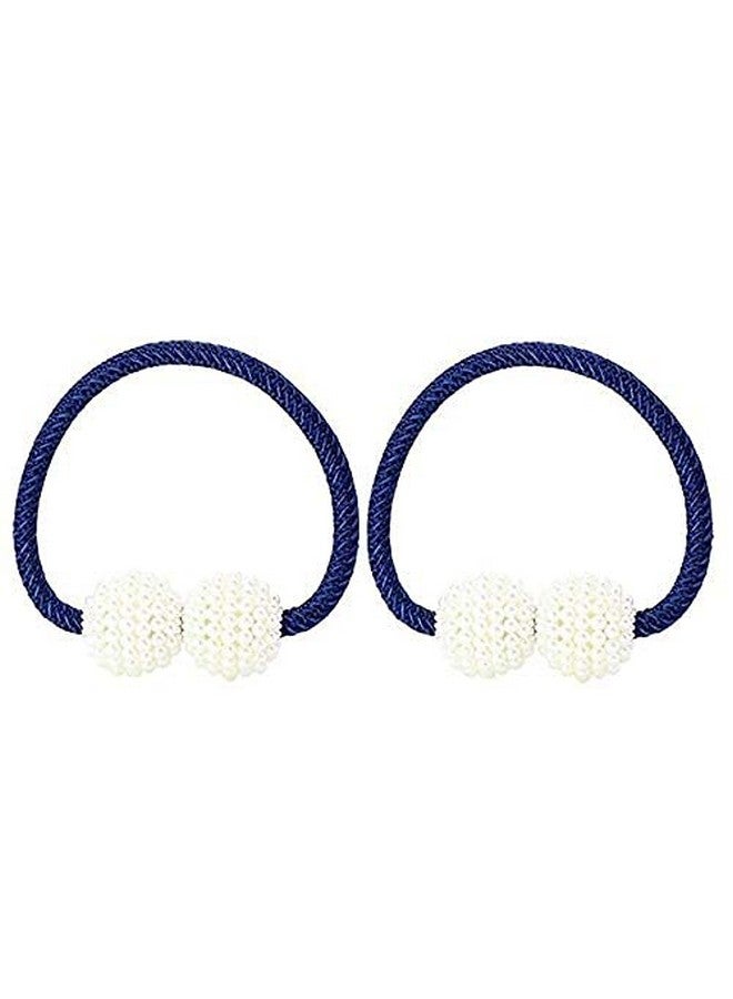 Home-Cloud رباط ستائر مغناطيسي HomeCloud - حبل زخرفي لستائر النوافذ باللون الأزرق الداكن (1 زوج 2 قطعة) - Image 4