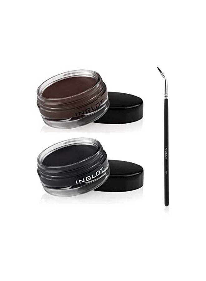 INGLOT Eyeliner Bundle - AMC Eyeliner Gel 90, AMC Eyeliner Gel 77 and Brush 30T (3-piece) - Image 1