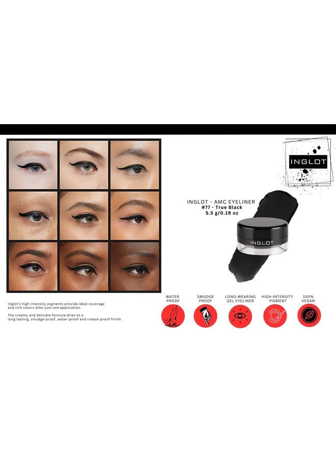INGLOT Eyeliner Bundle - AMC Eyeliner Gel 90, AMC Eyeliner Gel 77 and Brush 30T (3-piece) - Image 3