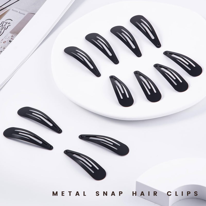 Cptots 48 PCS Small Metal Barrettes For Women Non Slip Water Drop Snap Clips For Thick Thin Fine Hair Classic Accessories,Black,1.97 x 0.5 In - Image 3