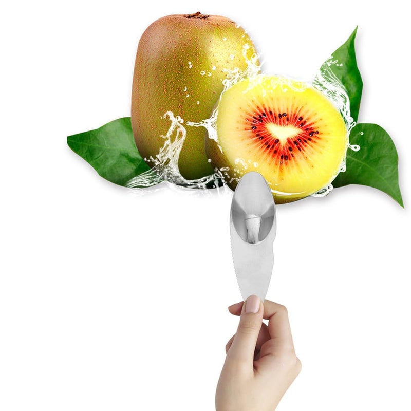 Stainless Steel Kiwi Cutter Spoon Set 14 Piece Kitchen Gadget for Slicing Fruits Avocado - Image 3