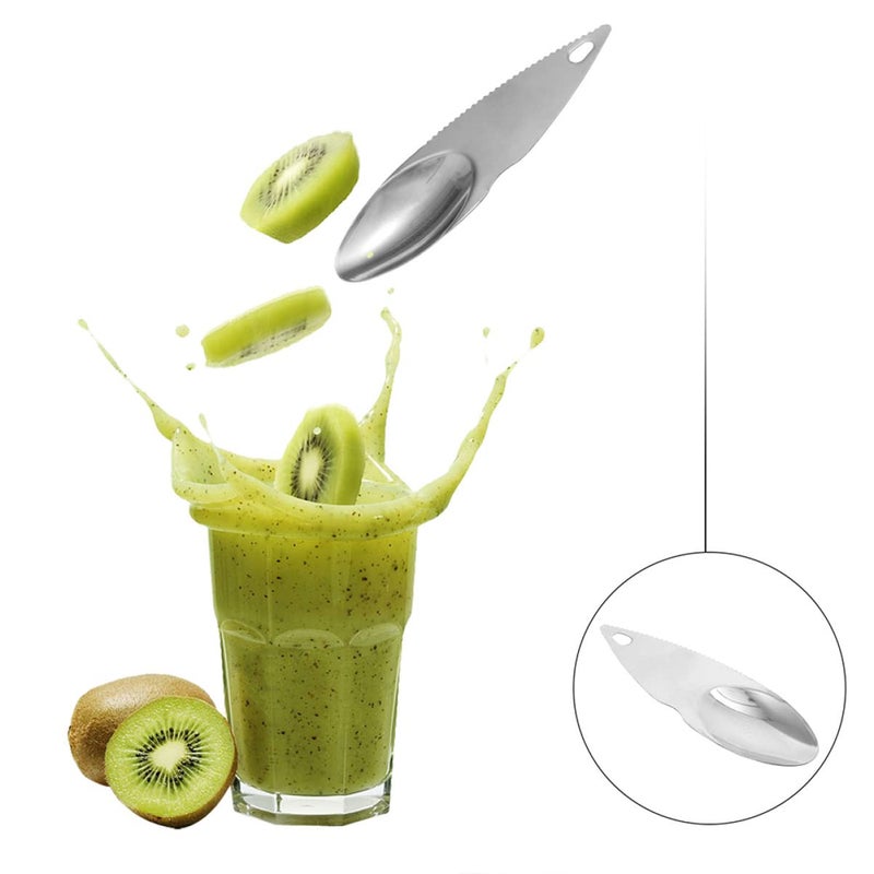 Stainless Steel Kiwi Cutter Spoon Set 14 Piece Kitchen Gadget for Slicing Fruits Avocado - Image 5