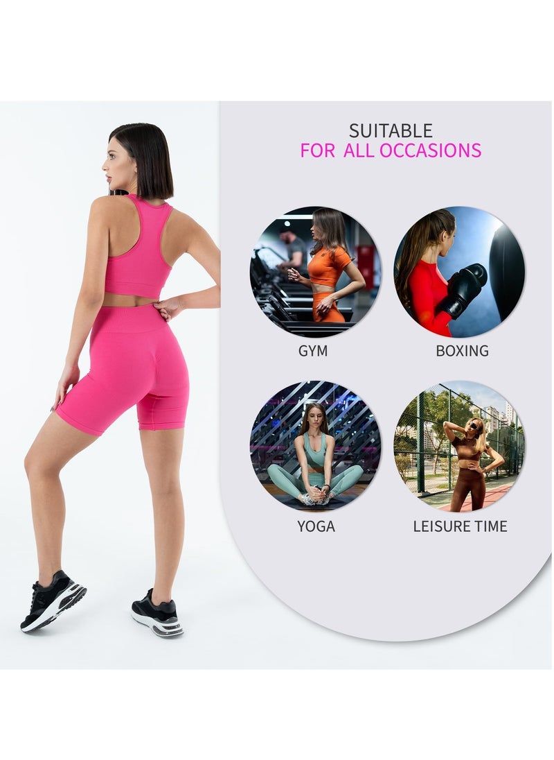 Bernessi Turkiye Nylon High Support Sports Bra for Women Comfortable Ladies Bra Top for Yoga Workout Fitness Gym Running Exercise Dance Athletic Magenta Pink  - Image 4