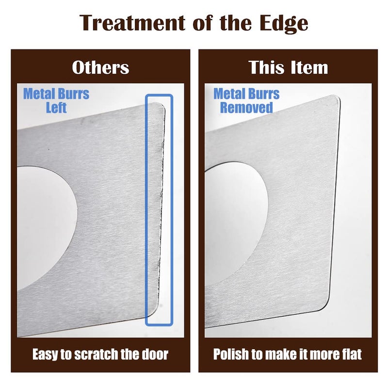 MOSECYOU Door Reinforcement Plate, Door Lock Repair Plate, Door Knob/Lever/Deadbolt Fixing Filler Cover Plate, Satin Thickened (2PCS) - Image 3
