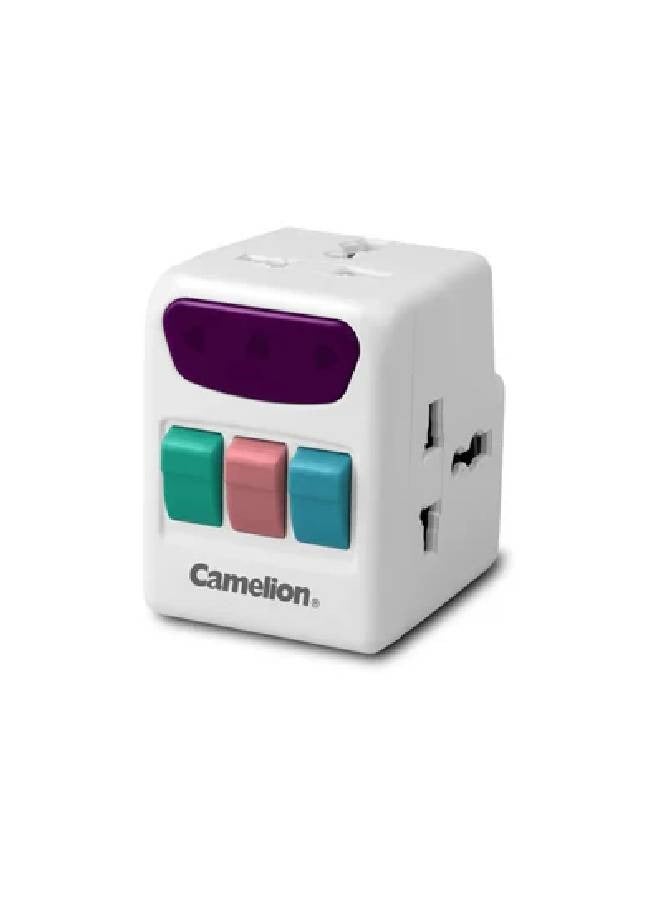 Camelion Camelion Universal Adapter 3 Sockets (CMS-G140-CBH) - White - Image 1
